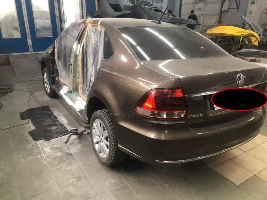 Фото в процессе восстановления стоек Volkswagen